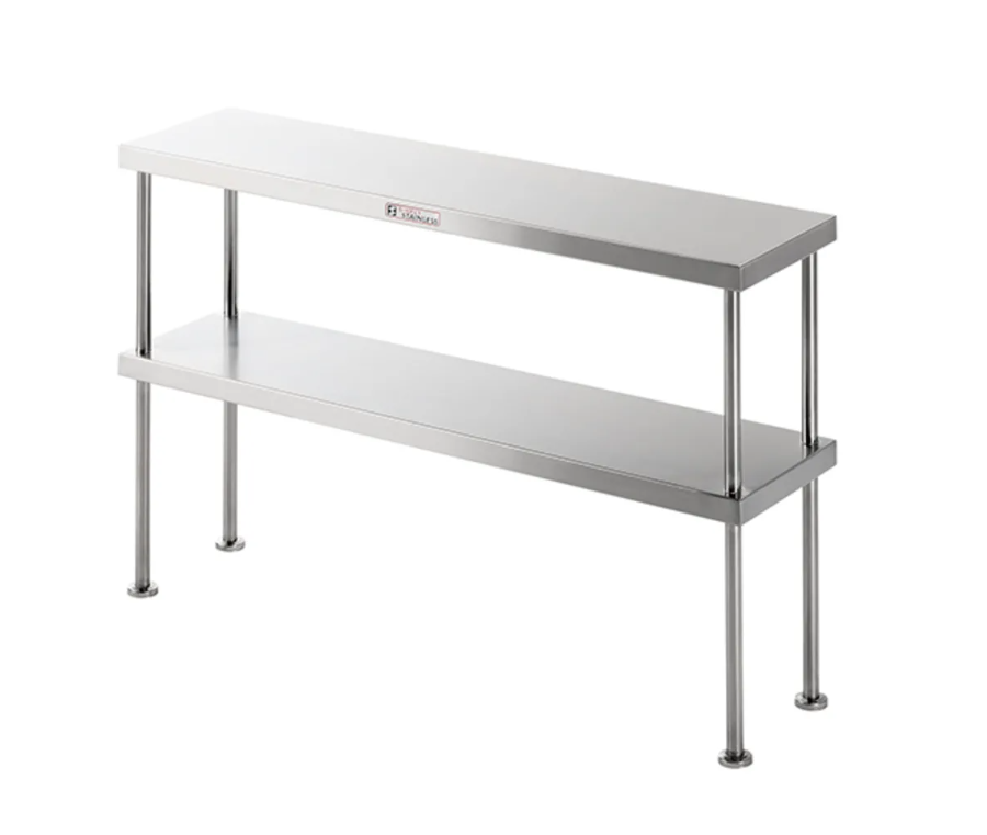 Simply Stainless Double Bench Over Shelf SS13 2 Tiers 2400mm Wide