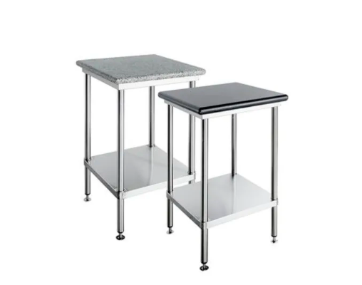 Simply Stainless Granite Topped Bench SS23 1200mm Wide (Dolomite White Top)
