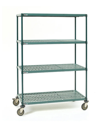 Metro Super Erecta PRO Polymer Mat Shelving - (18" x 54") MOBILE 4 Tier Mat Style Shelves