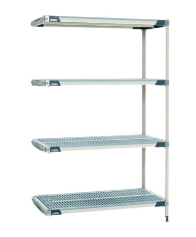 Metro Max Q 4 Tier ADD-ON Shelving (24" x 48") - 4 Mat Style Shelves, 2  Posts