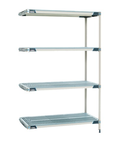 Metro Max Q 4 Tier ADD-ON Shelving (18&quot; x 48&quot;) - 4 Mat Style Shelves 2 Posts