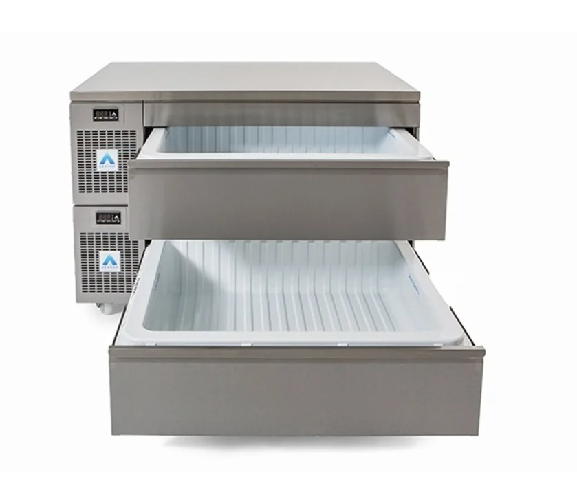 Adande Double Slimline Dual Temperature Drawers (Standard Castor/Cover Top)