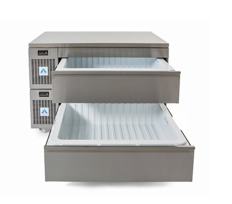 Adande Double Slimline Dual Temperature Drawers (Plinth Slides/Cover Top)