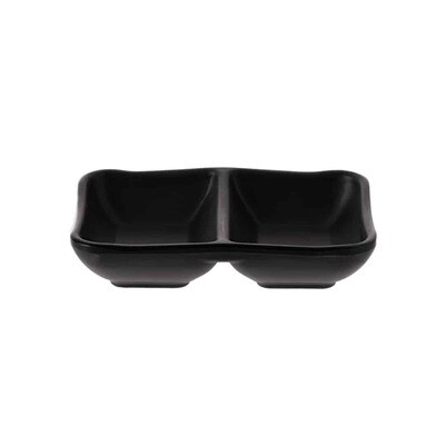 Inmiron Matte 2-Compt. Sauce Dish 12.5x8cm – BLACK