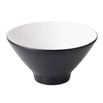 Inmiron Dual Colour V-Shape Round Bowl 20.5cm – White &amp; Black