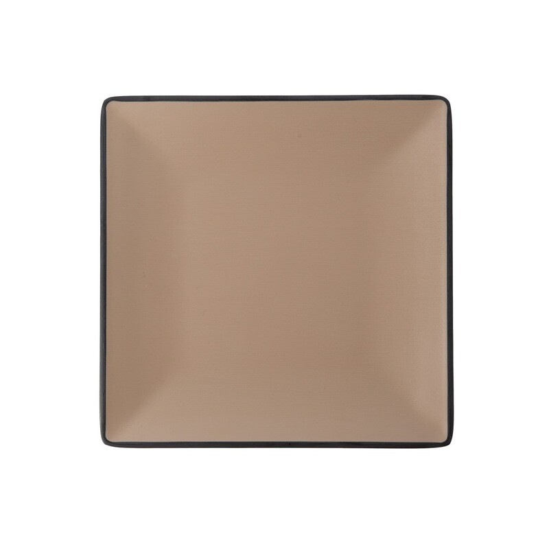 Inmiron Dual Colour Square Plate 24x24cmBeige &amp; Black