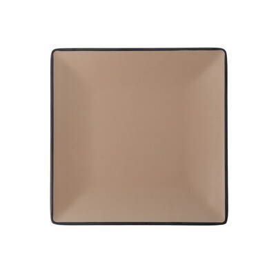 Inmiron Dual Colour Square Plate 24x24cmBeige &amp; Black