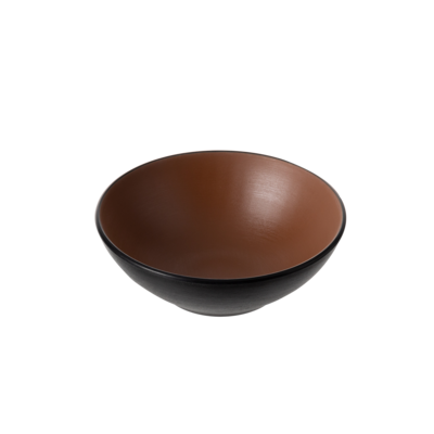 Inmiron Dual Colour Round Bowl 16cm – Brown &amp; Black