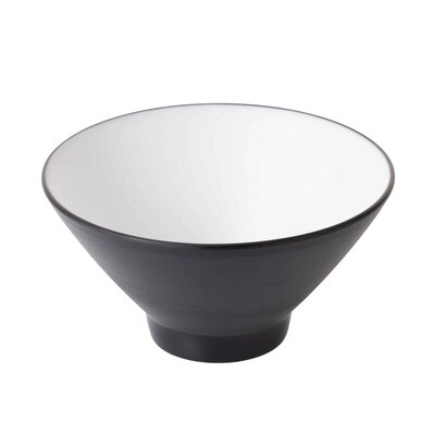 Inmiron Dual Colour V-Shape Round Bowl 17.8cm – White &amp; Black