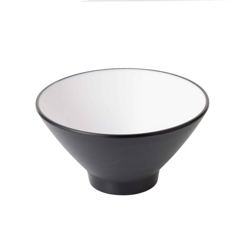 Inmiron Dual Colour V-Shape Round Bowl 15cm – White &amp; Black