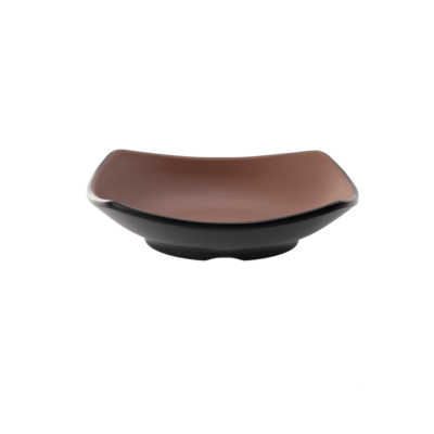 Inmiron Dual Colour Square Sauce Dish 15x15cmBrown &amp; Black