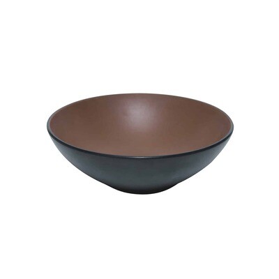 Inmiron Dual Colour Round Bowl 21cm – Brown &amp; Black