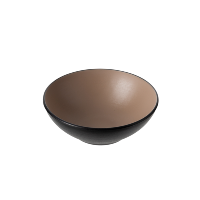 Inmiron Dual Colour Round Bowl 16cm – Beige &amp; Black