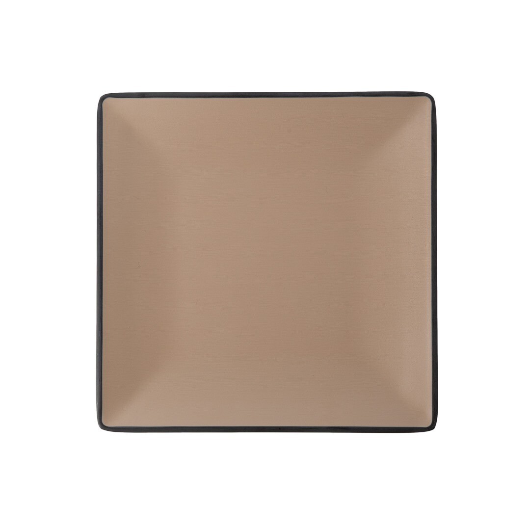 Inmiron Dual Colour Square Plate 22x22cmBeige &amp; Black