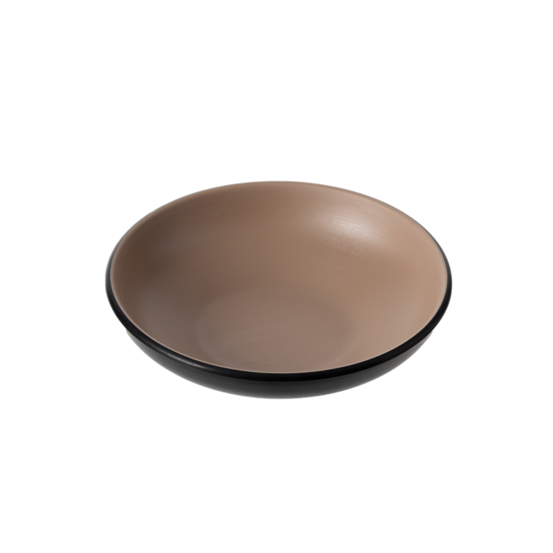 Inmiron Dual Colour Round Bowl 17.5cm – Beige &amp; Black