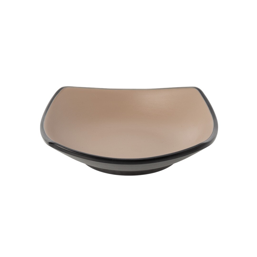 Inmiron Dual Colour Square Sauce Dish 13x13cmBeige &amp; Black