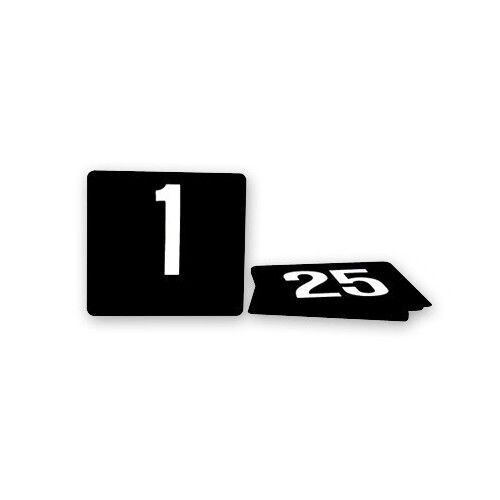 Plastic Table Number Set - White On Black