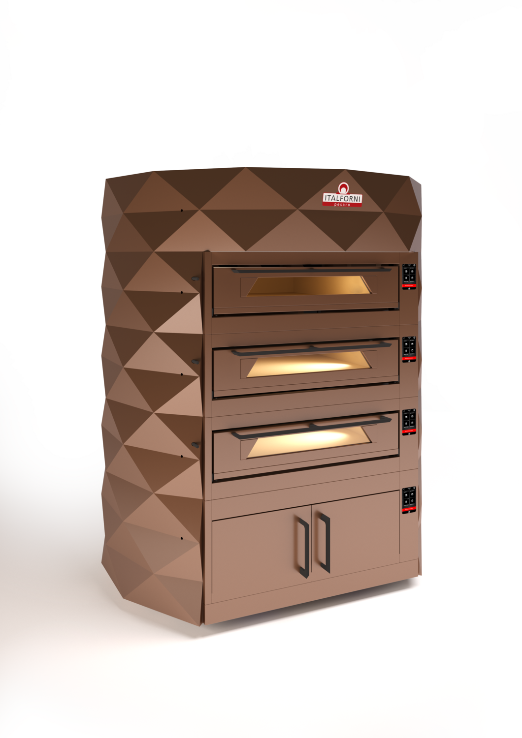 Italforni DIAMOND Electric 2 Deck Oven with Prover &amp; Hood without Back Plate Cover