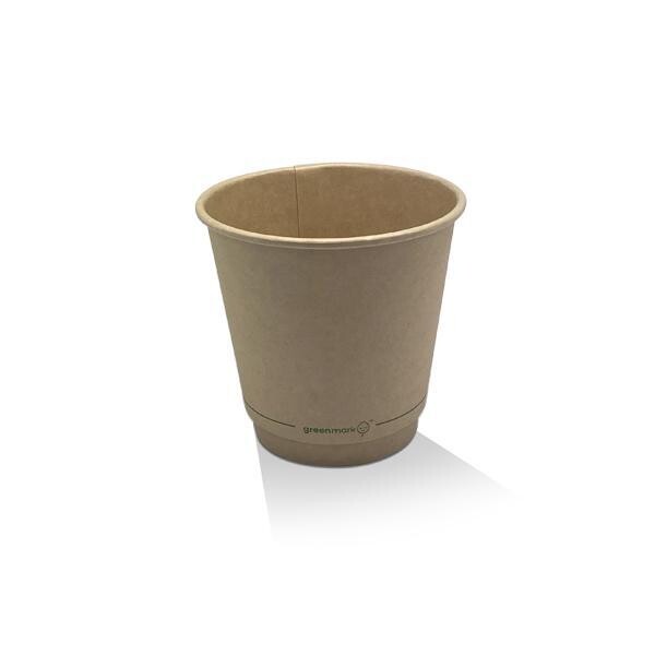 8oz Aqueous Coated Bamboo DW Cup/One -lid -Fits -All 500pc/ctn