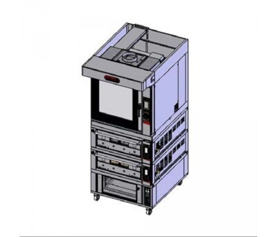 Zanolli Combi Teorema Anemos - 6 Tray Touch Combi Oven Double Deck 2 Tray Pastry Oven 3 Tray Proving Cabinet with Humiidifier