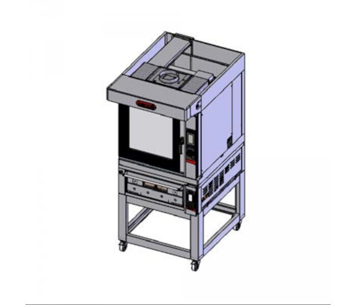 Zanolli Teorema Combi Anemos Bakery Combination - 6 Tray Bakery Touch Combi Oven with Single Deck 2 Tray Pastry Oven and Stand