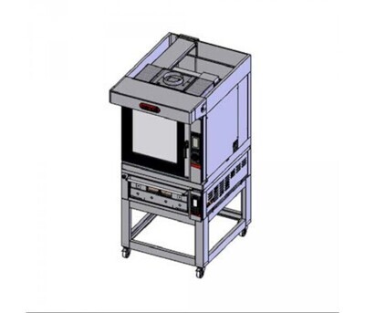 Zanolli Teorema Combi Anemos Bakery Combination - 6 Tray Bakery Touch Combi Oven with Single Deck 2 Tray Pastry Oven and Stand