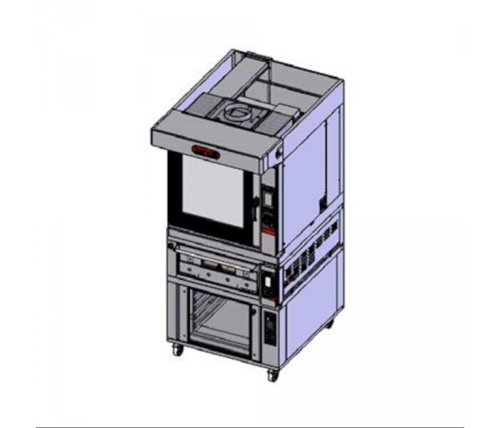 Zanolli Teorema Combi Anemos Bakery Combination - 6 Tray Bakery Touch Combi Oven with Single Deck 2 Tray Pastry Oven and 5 Tray Prover with Humidifier