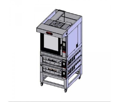 Zanolli Combi Teorema Anemos - 6 Tray Touch Combi Oven Double Deck 2 Tray Pastry Oven on Stand