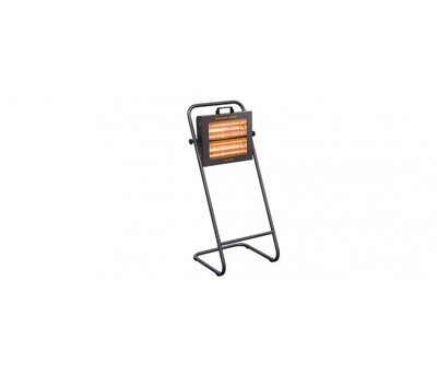 Star Progetti VARMATEC Revolving Floor Model Double Vertical Impact Waterproof Infrared Heater on directable high stand with handle