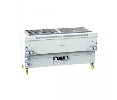 Gresilva horizontal fixed mega gas grill on base with auto fill water feed. Grilling area of 1496mm x 478mm