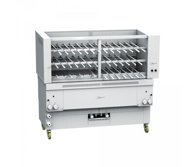 Gresilva GR40 Horizontal Multifuction Gas Rodizio Grill on base - Grilling area 1496mm x 478mm - 40 Rotating Spits.