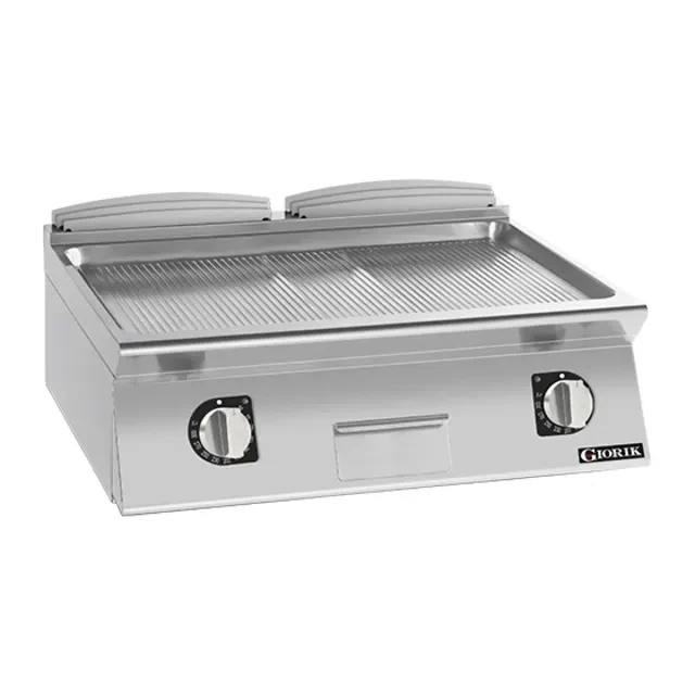 Giorik 700 Series 800mm wide Ribbed Mild Steel Gas Frytop on Open Base
