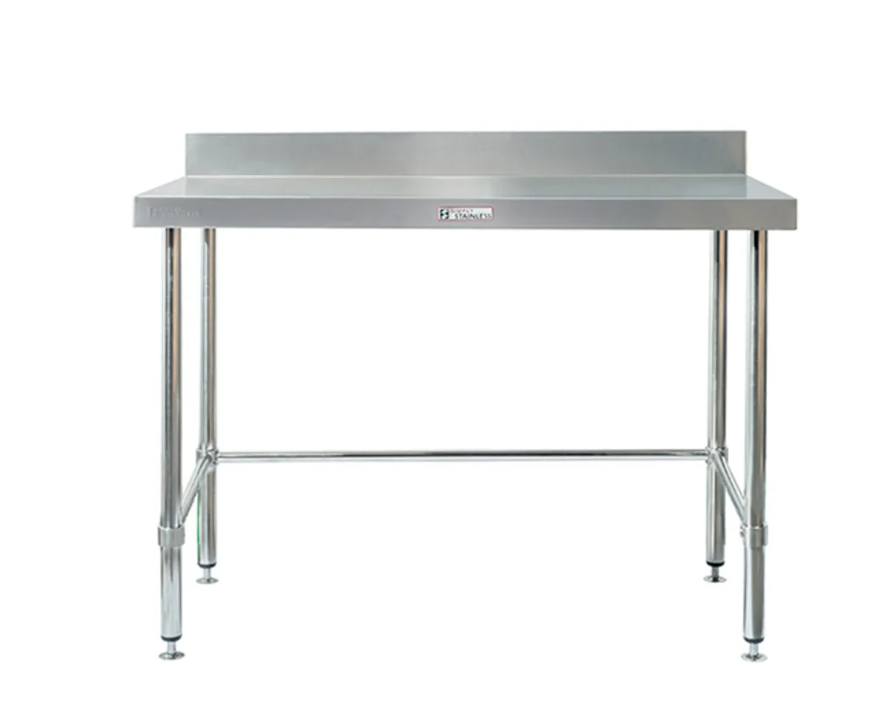 Simply Stainless Work Bench with Splashback SS02 700 series 900mm Wide Includes Leg Brace