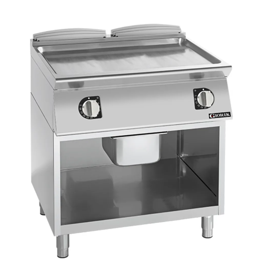Giorik 700 Series 800mm wide Smooth Satin Chrome Electric Frytop