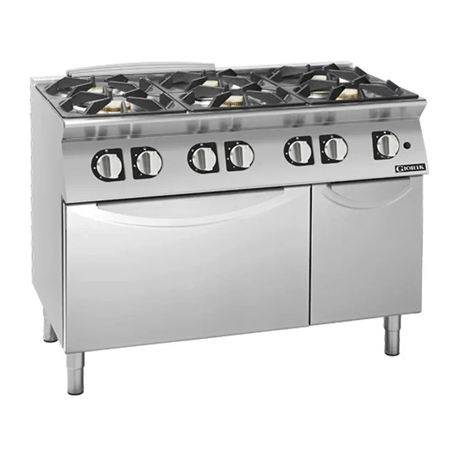 Giorik 700 Series 6 Burner Gas Range on Electric Oven