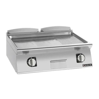 Giorik 700 Series 800mm wide Half Ribbed Half Smooth Mild Steel Plate Gas Frytop