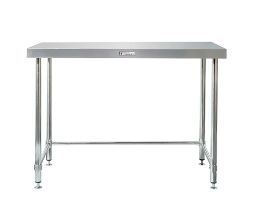 Simply Stainless Work Bench with Splashback SS02 600 series 900mm Wide Includes Leg Brace