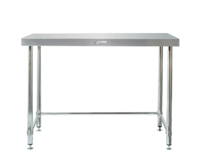 Simply Stainless Work Bench with Splashback SS02 600 series 900mm Wide Includes Leg Brace