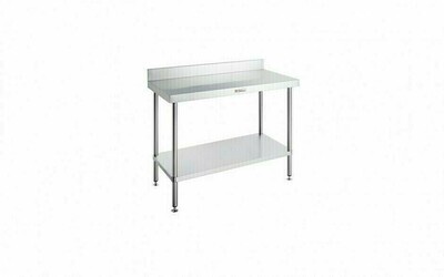 Simply Stainless Work Bench with Splashback SS02 700 series 1800mm Wide Includes Leg Brace