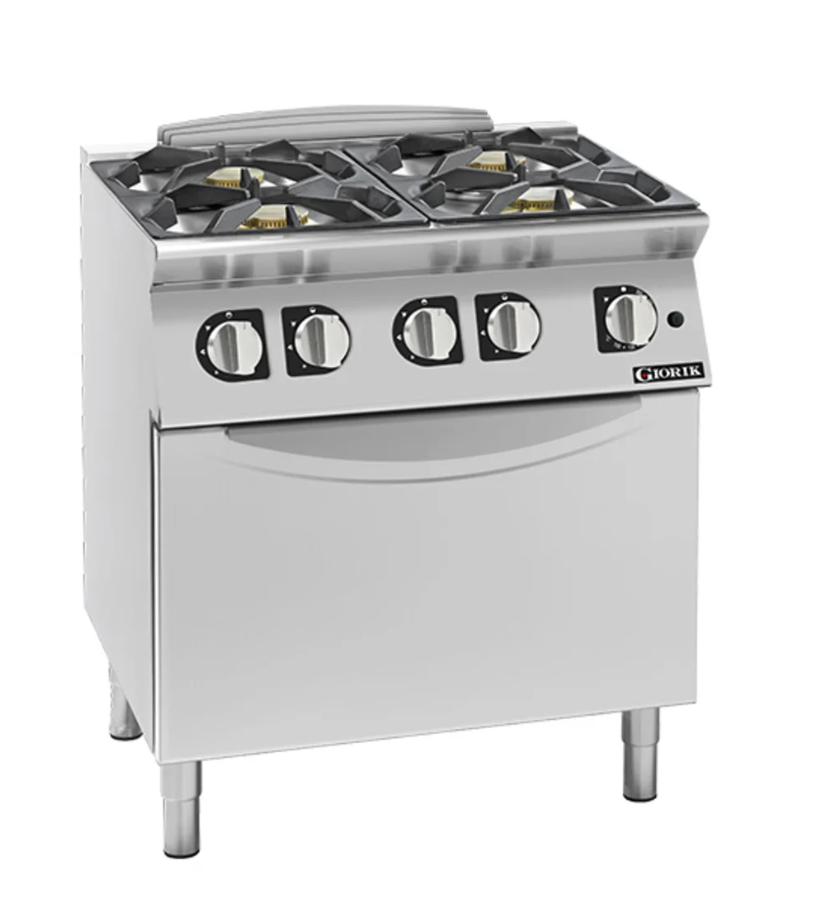 Giorik 900 Series 4 Burner Gas Range on Electric Oven Giorik 900 Series 4 Burner Gas Range on Electric Oven
