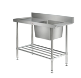 Simply Stainless Dishwasher Right Hand Inlet Bench SS08 700 Series 1200mm Wide (2 x baskets wide)