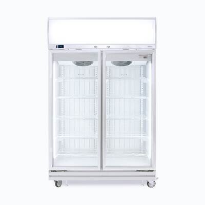 Bromic Upright Display Freezer – 976L – 2 Doors – Flat Glass – Lightbox