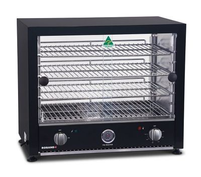 Roband Pie Warmer Glass Doors Single Side 50 Pie Capacity - Black