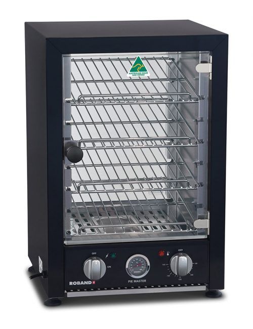 Roband Pie Warmer Hinged Glass Doors 25 Pie Capacity With Internal Light - Black
