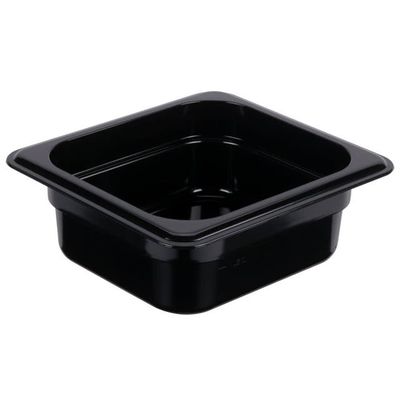 1/6 Size Polycarbonate Food Pan Black 65mm