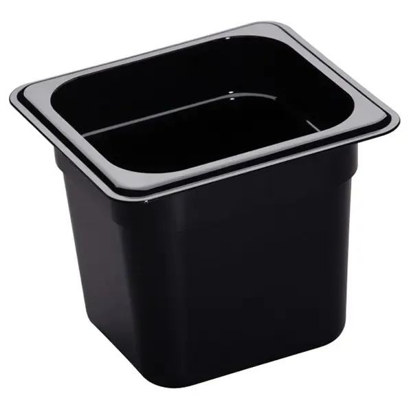 1/6 Size Polycarbonate Food Pan Black 150mm