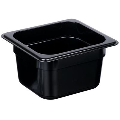 1/6 Size Polycarbonate Food Pan Black 100mm 1/6 Size Polycarbonate Food Pan Black 100mm