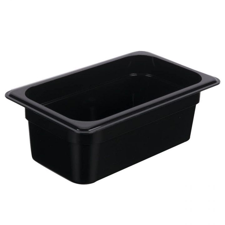 1/4 Size Polycarbonate Food Pan Black 100mm 1/4 Size Polycarbonate Food Pan Black 100mm