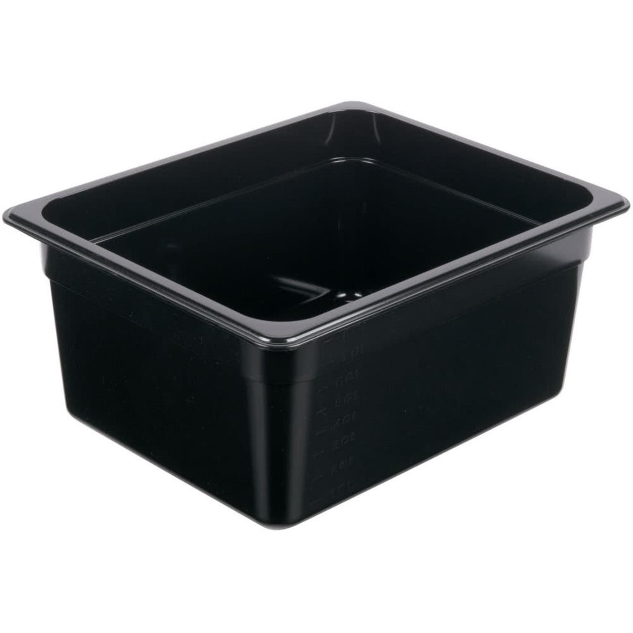 1/2 Size Polycarbonate Food Pan Black 100mm