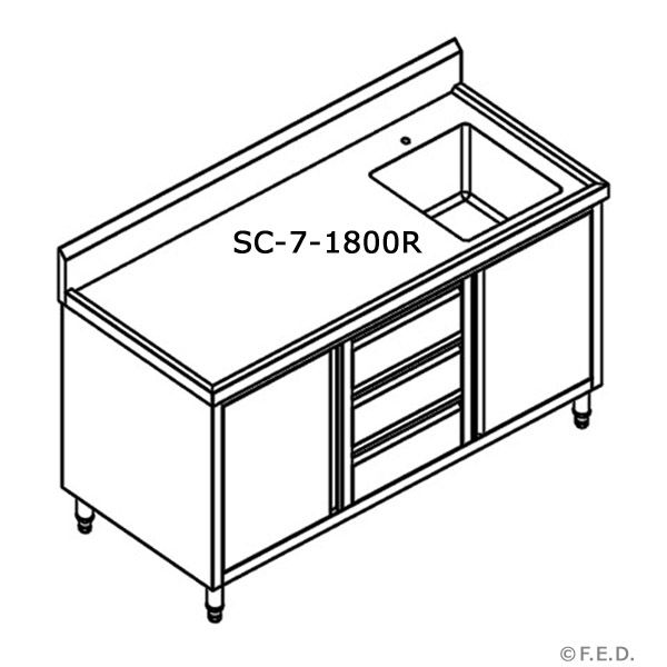 SC-7-1800R-H CABINET WITH RIGHT SINK